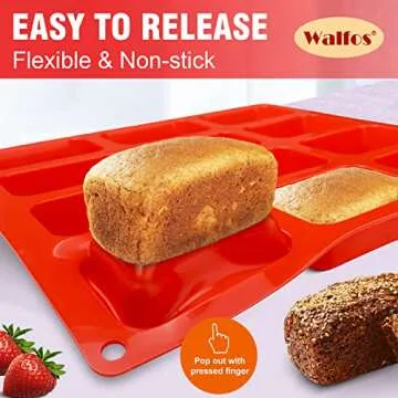 Walfos Silicone Mini Loaf Pan - Versatile & Non-Stick Baking