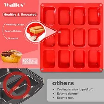 Walfos Silicone Mini Loaf Pan - Versatile & Non-Stick Baking