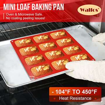 Walfos Silicone Mini Loaf Pan - Versatile & Non-Stick Baking