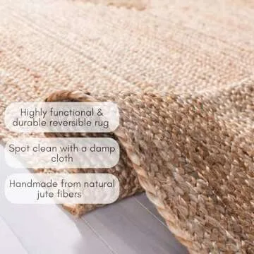 FRELISH Handwoven Jute Area Rug - 9x12 Feet Natural