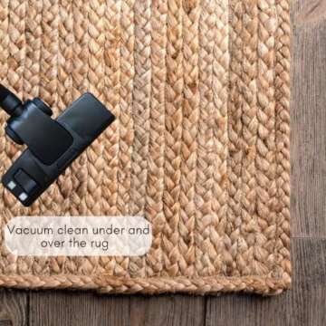 FRELISH Handwoven Jute Area Rug - 9x12 Feet Natural