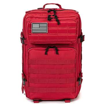 QT&QY 45L Red Military Tactical Backpacks for Women GYM Fitness CCW Molle go bag emergency survival ...