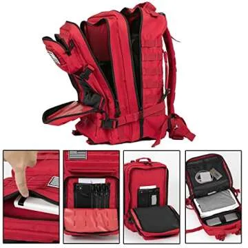 QT&QY 45L Red Military Tactical Backpacks for Women GYM Fitness CCW Molle go bag emergency survival backpack medical Rucksack