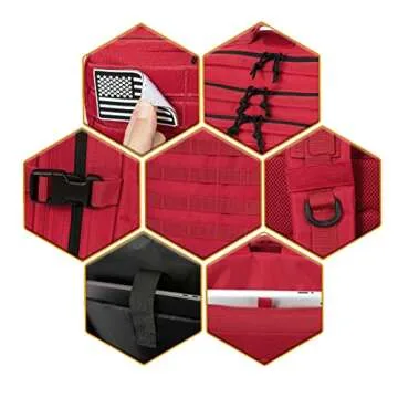 QT&QY 45L Red Military Tactical Backpacks for Women GYM Fitness CCW Molle go bag emergency survival backpack medical Rucksack