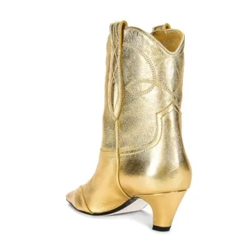 FSJ Comfort Square Toe Low Heel Ankle Boots for Women