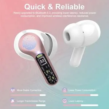 Wireless Earbuds with ENC Noise Cancelling and IP7 Waterproof in Rose Gold