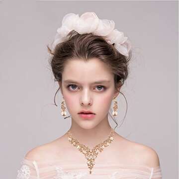 Paxuan Austrian Crystal Rhinestone Wedding Jewelry Set: Necklace, Earrings, and Bracelet