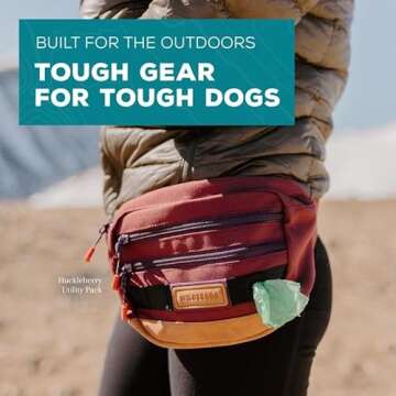 Wilderdog Utility Fanny Pack stores Treats, Balls, Keys in 3 Pockets with adjustable strap and Poop Bag dispenser (Black)