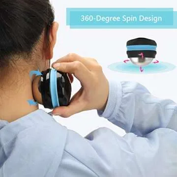 AHIER Cold Massage Roller Ball, Stainless Steel Cold Therapy Relief, Free Rolling Removable Gel Ball Deep Tissue Massage Pain Relief, Great Tool for Back/Neck Pain, Muscles Recovery (Black)