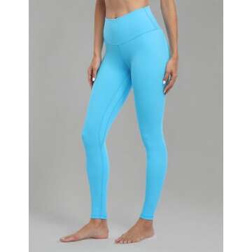 Colorfulkoala Women's Buttery Soft Yoga Pants - Blue Blossom