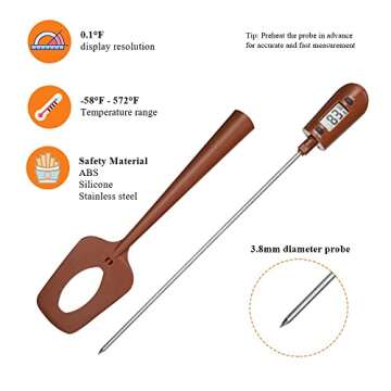 HUOZHI Digital LCD Candy Spatula Thermometer - Baking Essential