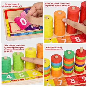 Wooden Stacking Rings for Kids Learning and Fun