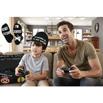 Gamer Gift Set: Pocket Pillow Cover, Socks & Beanie