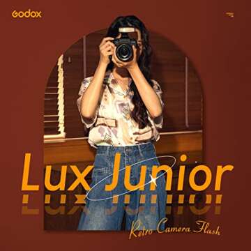 Godox Lux Junior Retro Camera Flash,GN12 6000K±200K CCT,Auto & Manual Modes 1/1-1/64 Flash Power,28...