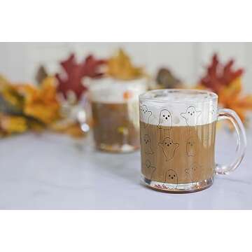 Pearhead Glass Ghost Mug for Halloween Coffee Lovers