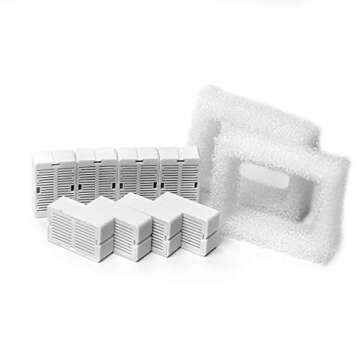 NautyPaws Wave and Cup Cake Porcelain Cat Fountain Filter 8 Carbon Filters 2 Foam Filters Ceramic Pet Fountain Water Dispenser Dog Fountain Replacement Filters(10PACK)