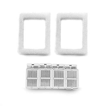 NautyPaws Wave and Cup Cake Porcelain Cat Fountain Filter 8 Carbon Filters 2 Foam Filters Ceramic Pet Fountain Water Dispenser Dog Fountain Replacement Filters(10PACK)