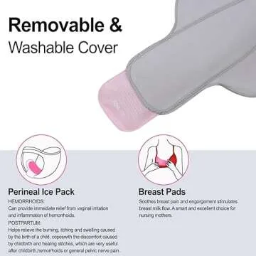 Pallesen Reusable Perineal Ice Packs, Perineal Cooling Pad, Postpartum Cold Packs, Cold and Hot Pack for Women After Birth and Delivery, Pregnancy & Hemorrhoid Pain Relief, Vaginal Discomfort