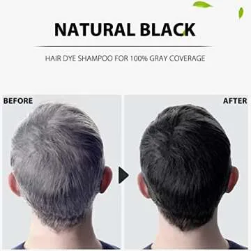 Onilyua Instant Black Hair Shampoo, 3 in 1 Natural Black Hair Dye Shampoo with Herbs, Cover Greys Ha...