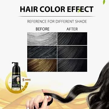 Onilyua Instant Black Hair Shampoo, 3 in 1 Natural Black Hair Dye Shampoo with Herbs, Cover Greys Hair for Men & Women, Permanent Black Hair Color - Ammonia Free, Herbal Black Hair Dye 400ml (Black)