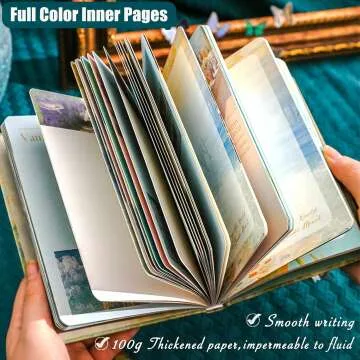 Vintage B6 Notebook with Oil Painting Cover - Green