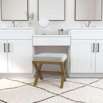 Hillsdale Somerset Backless Wood Vanity Stool for Any Room