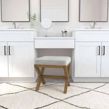 Hillsdale Somerset Backless Wood Vanity Stool for Any Room