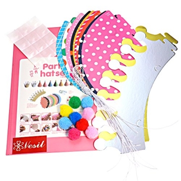 Vesil Colorful Birthday Party Hats for Kids and Adults