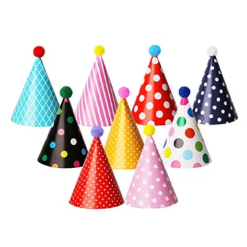 Vesil Colorful Birthday Party Hats for Kids and Adults