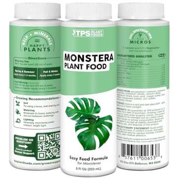 TPS NUTRIENTS Monstera Plant Food for Monsteras and Philodendrons, Tropical Houseplant Liquid Fertilizer 8 oz (250mL)