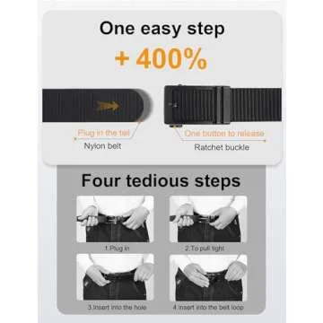 JUKMO Nylon Web Ratchet Tactical Belt for Men, Stylish and Durable