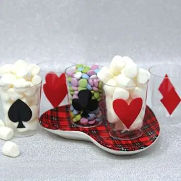 24 Casino Party Shot Cups, Mini 2 oz Plastic Shot Glasses Casino Party Decoration, Game Night Party Decoration, Poker Party Decoration, Las Vegas Party Decoration, Casino Uno Birthday Party Decoration