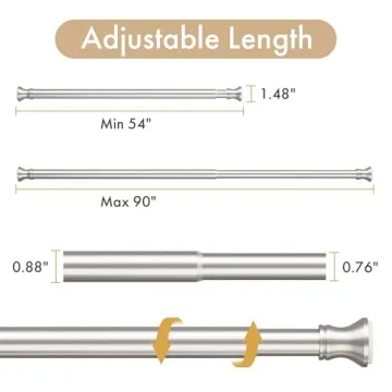 Amazer Spring Tension Shower Curtain Rod for Easy Installation