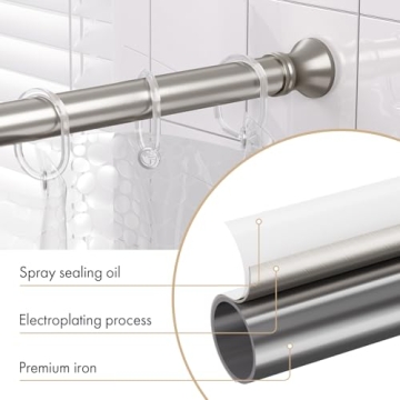 Amazer Spring Tension Shower Curtain Rod for Easy Installation