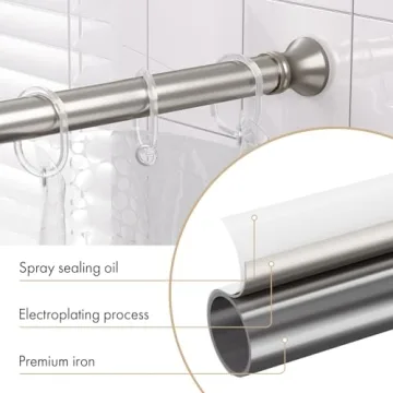 Amazer Spring Tension Shower Curtain Rod for Easy Installation