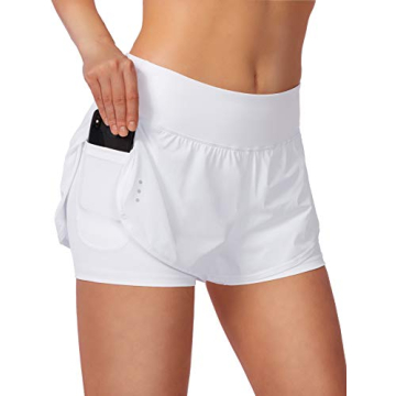 Soothfeel Women's 2 in 1 Running Shorts Workout Athletic Gym Yoga Shorts for Women with Phone Pocket...