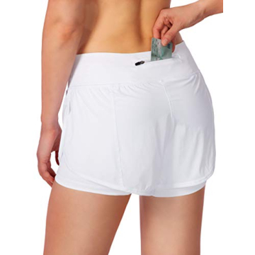 Soothfeel Women's 2 in 1 Running Workout Shorts