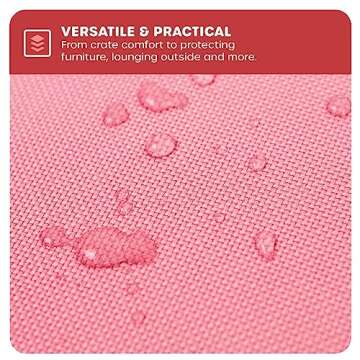 Downtown Pet Supply Dog Crate Pad, X-Large, 42 x 27, Dark and Light Pink, Waterproof, Ripstop Nylon Fabric, Chew Proof, Machine Washable