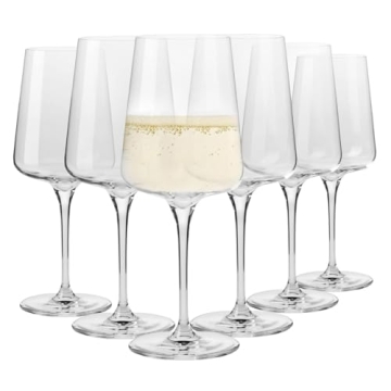 Krosno White and Sparkling Wine Glasses, 6 piece set, 13.52 oz, Infinity Collection, Elegant, Crysta...