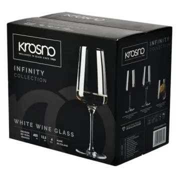 Elegant Krosno White Wine Glasses Set, 6 Piece Collection