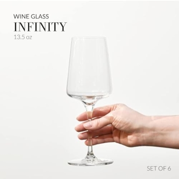 Elegant Krosno White Wine Glasses Set, 6 Piece Collection