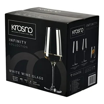 Elegant Krosno White Wine Glasses Set, 6 Piece Collection