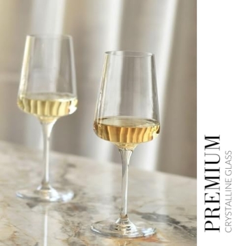 Elegant Krosno White Wine Glasses Set, 6 Piece Collection