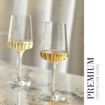 Elegant Krosno White Wine Glasses Set, 6 Piece Collection