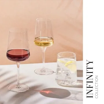 Elegant Krosno White Wine Glasses Set, 6 Piece Collection