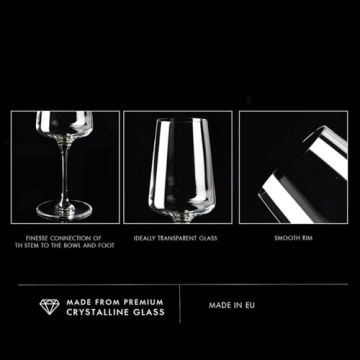 Elegant Krosno White Wine Glasses Set, 6 Piece Collection