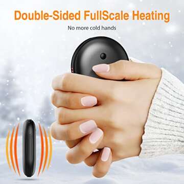 BESKAR Rechargeable Hand Warmer, USB Electric Handwarmer with Double-Sided Heating & Quick Charge, Portable Pocket Hand Warmer & Powerbank for Outdoor, Golf, Raynauds