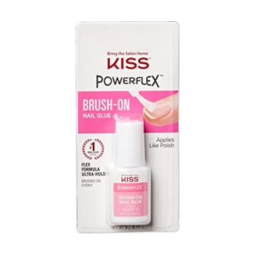 KISS PowerFlex Brush-On Nail Glue - Strong, Flexible Adhesive