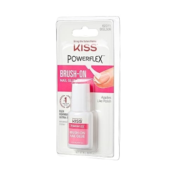 KISS PowerFlex Brush-On Nail Glue - Strong, Flexible Adhesive