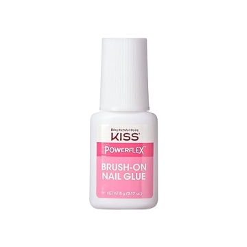 KISS PowerFlex Brush-On Nail Glue - Strong, Flexible Adhesive